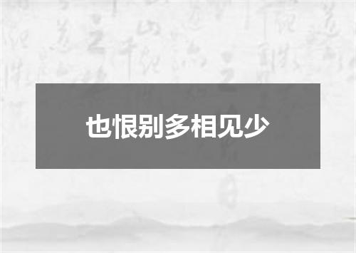 也恨别多相见少
