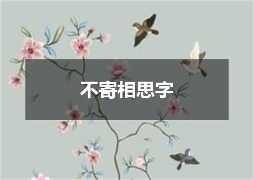 不寄相思字