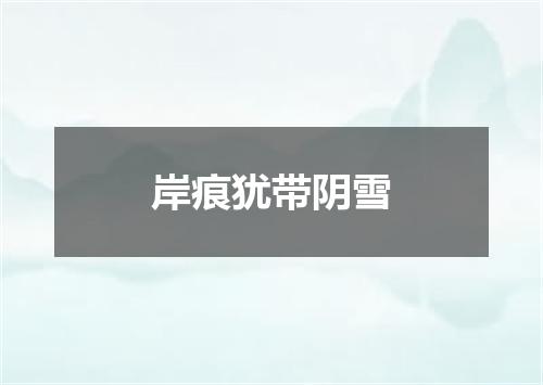 岸痕犹带阴雪