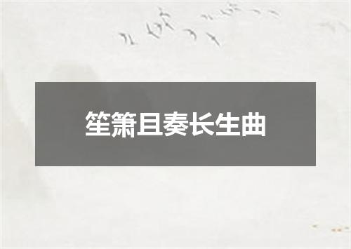 笙箫且奏长生曲