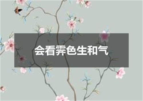 会看霁色生和气
