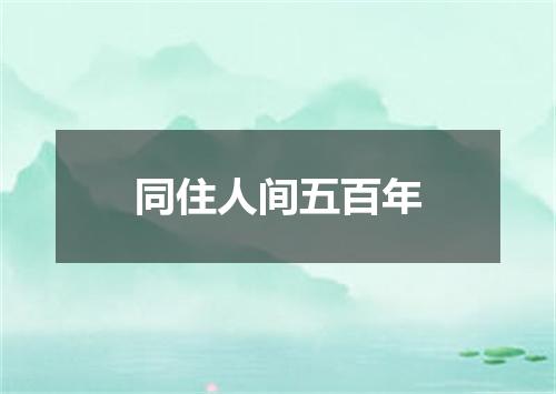同住人间五百年