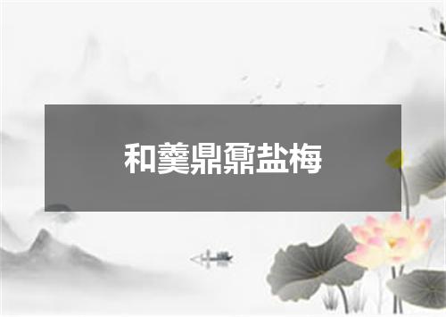 和羹鼎鼐盐梅