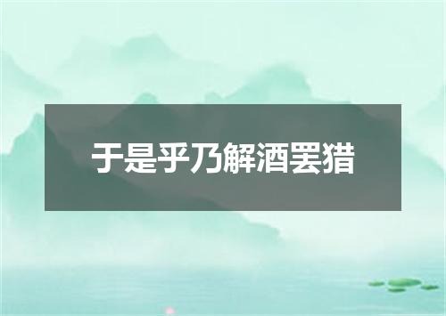 于是乎乃解酒罢猎