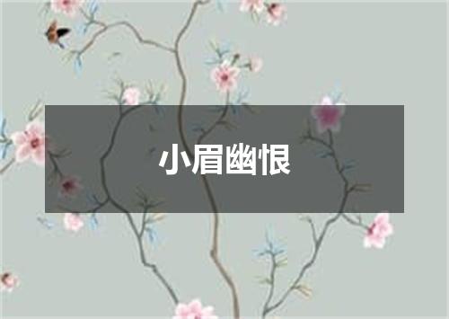 小眉幽恨
