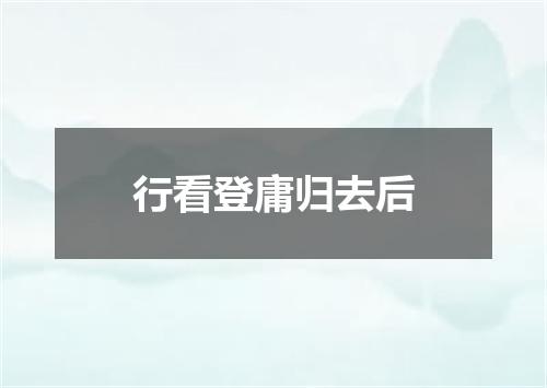 行看登庸归去后