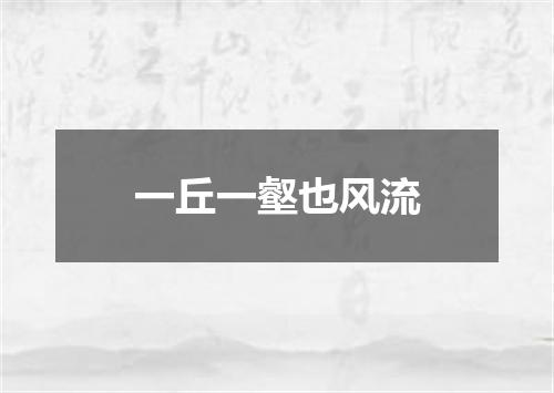 一丘一壑也风流