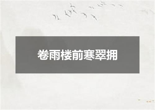 卷雨楼前寒翠拥