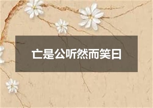 亡是公听然而笑曰