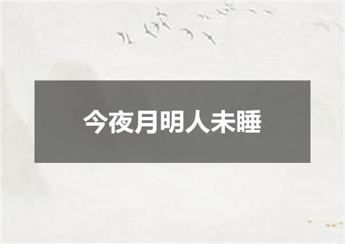 今夜月明人未睡