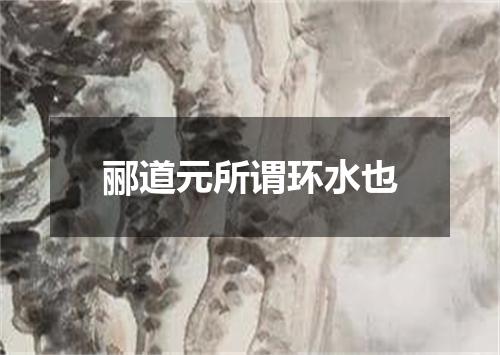 郦道元所谓环水也