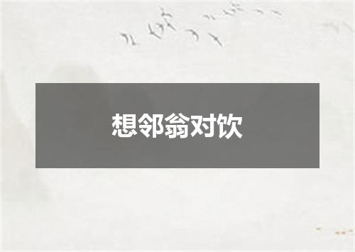 想邻翁对饮