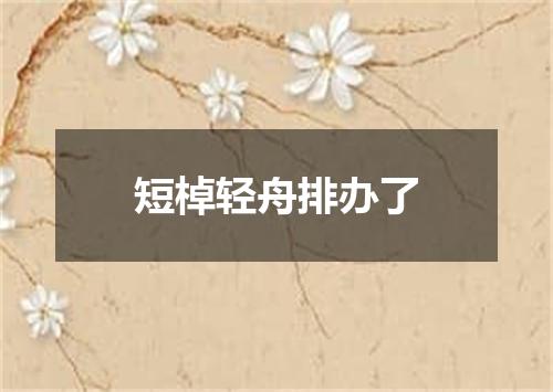 短棹轻舟排办了