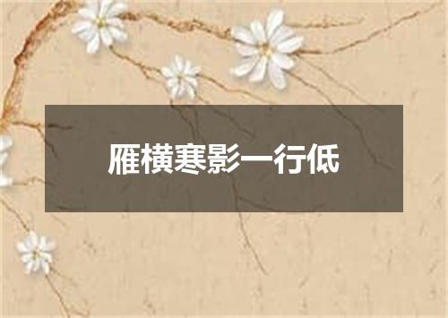 雁横寒影一行低