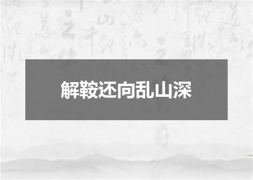 解鞍还向乱山深