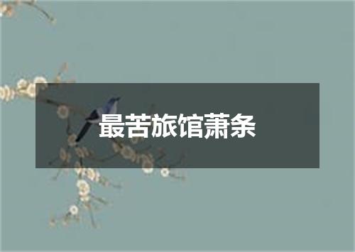 最苦旅馆萧条