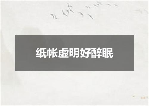 纸帐虚明好醉眠