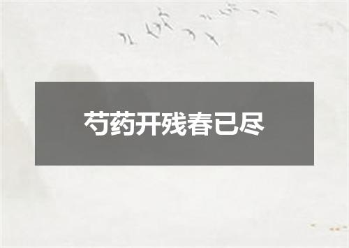 芍药开残春已尽
