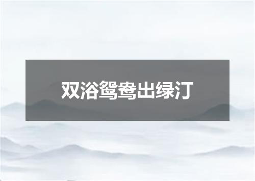 双浴鸳鸯出绿汀
