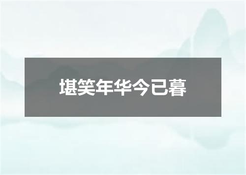 堪笑年华今已暮