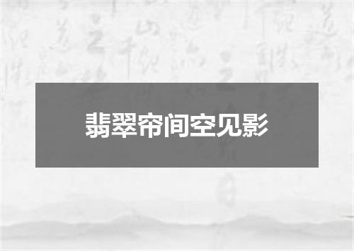 翡翠帘间空见影