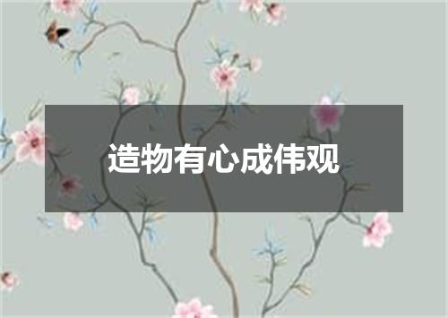 造物有心成伟观