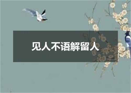 见人不语解留人