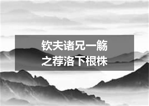 钦夫诸兄一觞之荐洛下根株