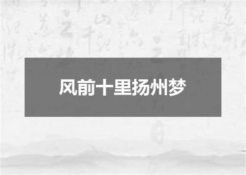 风前十里扬州梦