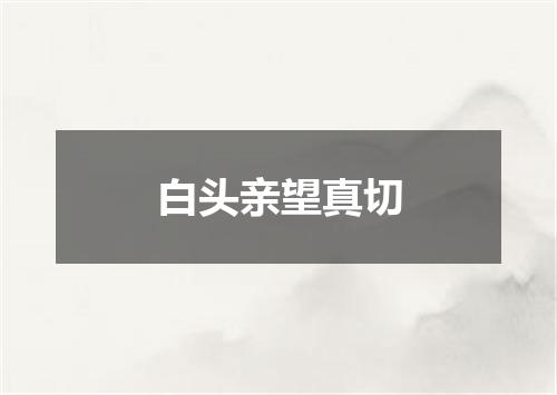 白头亲望真切
