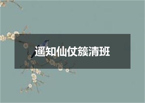 遥知仙仗簇清班