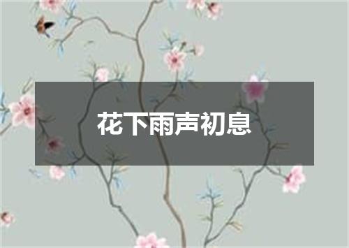 花下雨声初息