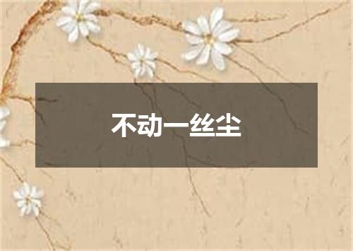 不动一丝尘
