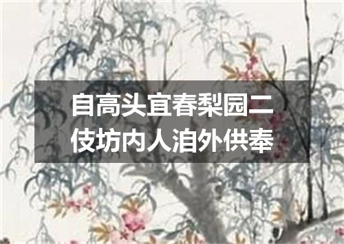 自高头宜春梨园二伎坊内人洎外供奉