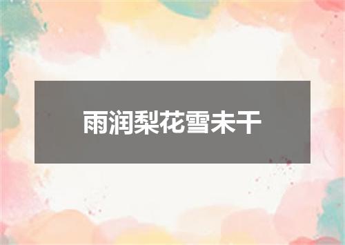 雨润梨花雪未干