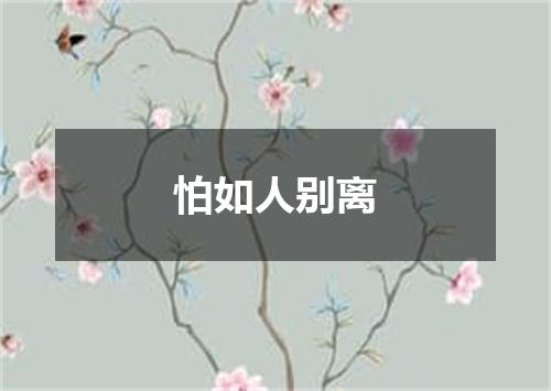 怕如人别离