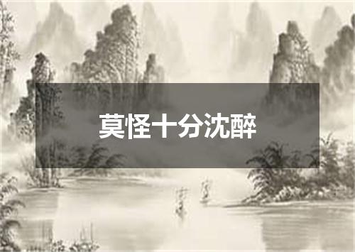 莫怪十分沈醉