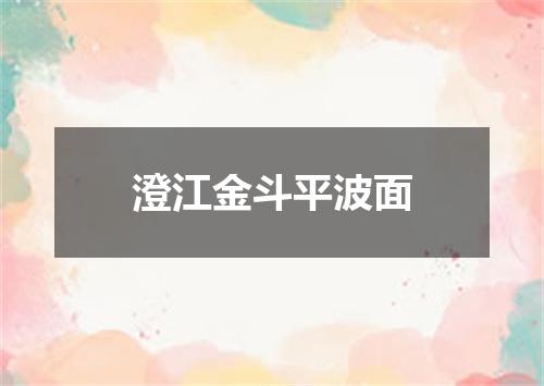 澄江金斗平波面