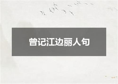 曾记江边丽人句