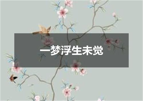 一梦浮生未觉