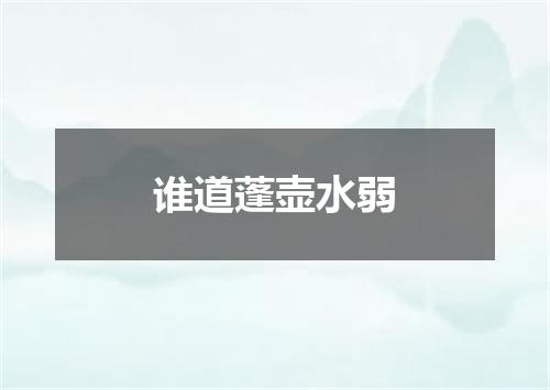 谁道蓬壶水弱