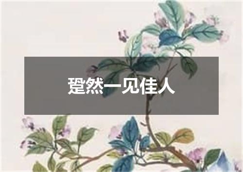 跫然一见佳人