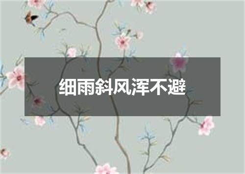 细雨斜风浑不避