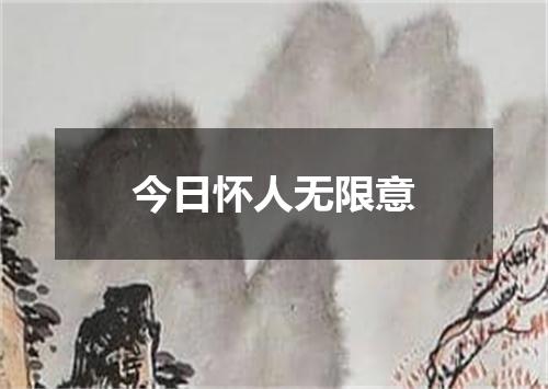 今日怀人无限意