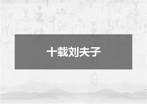 十载刘夫子