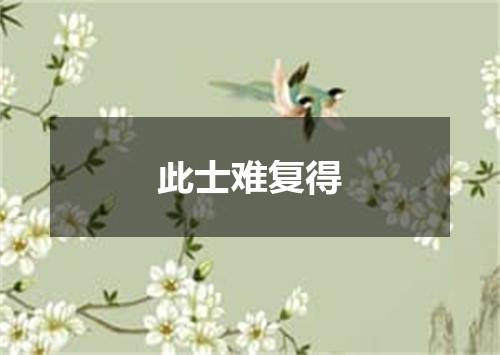 此士难复得
