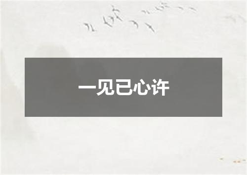 一见已心许