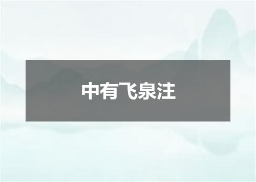 中有飞泉注