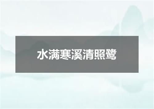 水满寒溪清照鹭