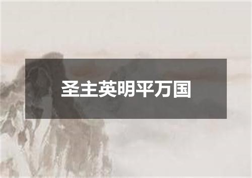 圣主英明平万国
